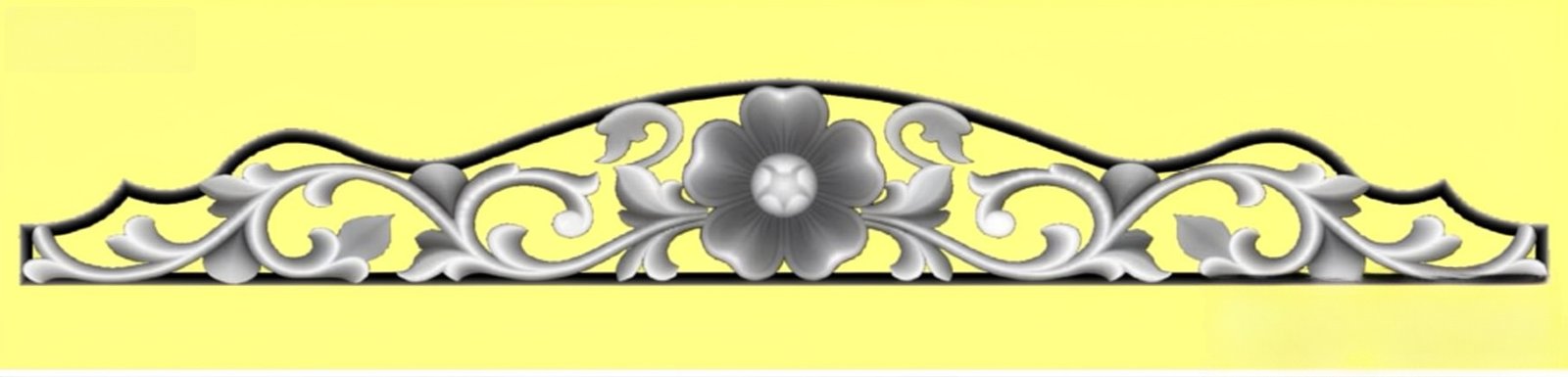 Mix - MIX-49 Decorative Floral Ornament Archway 3D Relief Carving Model